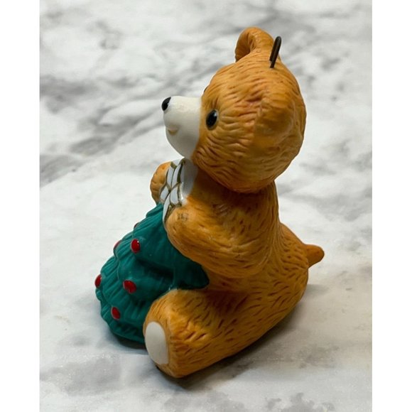 Vintage Cinnamon Bear Christmas Tree Ornament Hallmark 1990 Holding Tree #8 - Picture 5 of 7